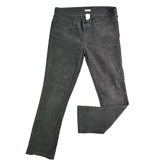 J. Crew Matchstick Pants Women's 28 S Dark Grey Corduroy Straight Leg - Picture 1 of 8